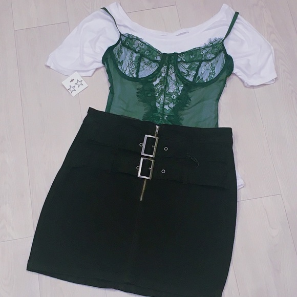 forest green bodysuit